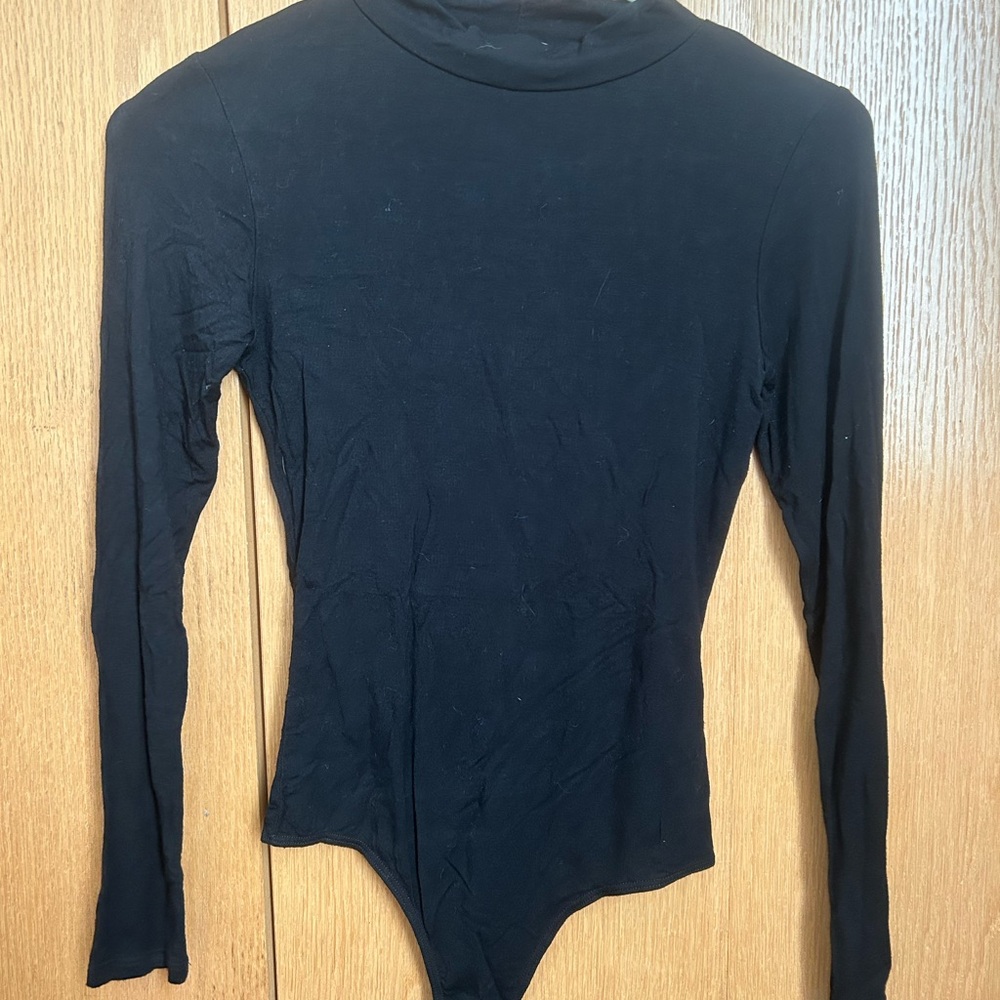 Chic Black Long Sleeve Bodysuit